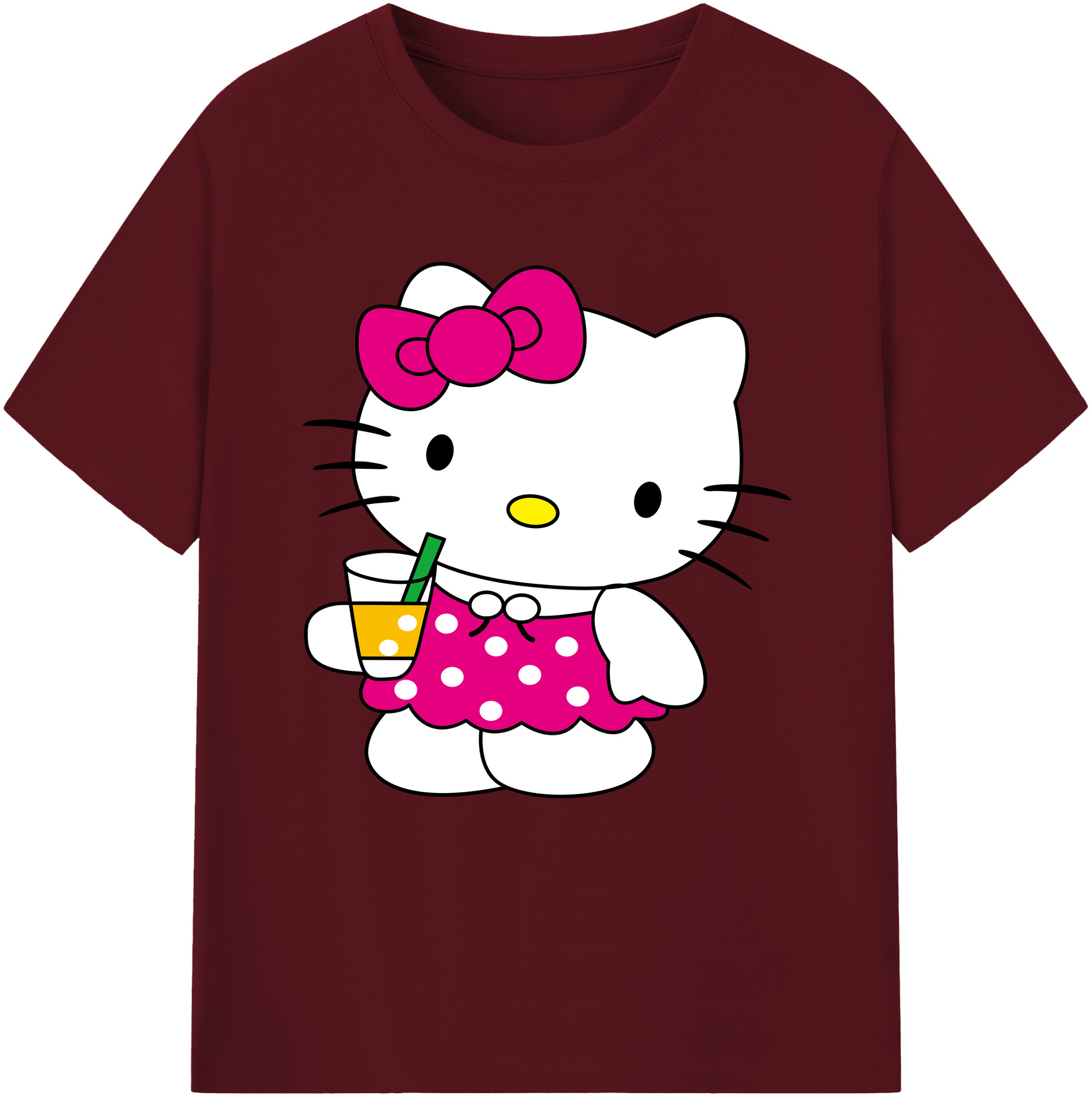 （画像用） Hello Kitty ハローキティ 綿100％半袖Tシャツ（フロントプリント）